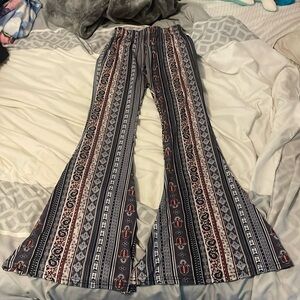 Grey/blue/red Flare pants
